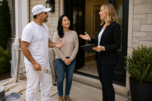 Real estate agent coordinating home improvements before the home goes on the market.